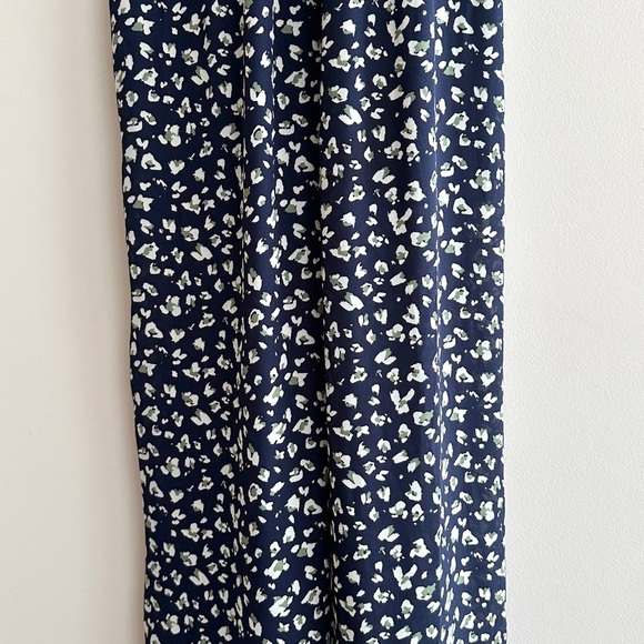 As U Wish Navy Blue and Green Animal Print Cinched Waist Jumpsuit, Size Small - Picture 3 of 16